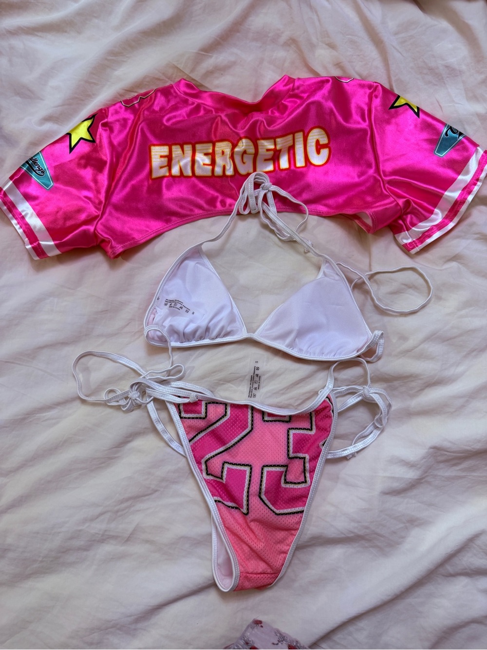 Pink Graphic Triangle Bikini Set - Picture 5 of 5